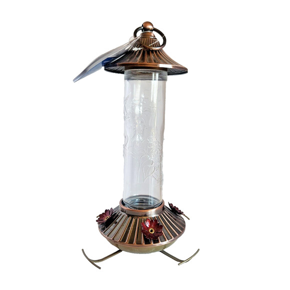 Audubon 24102 Bird Feeder, Hummingbird, Embossed Glass, 14-oz. - Picture 3 of 10